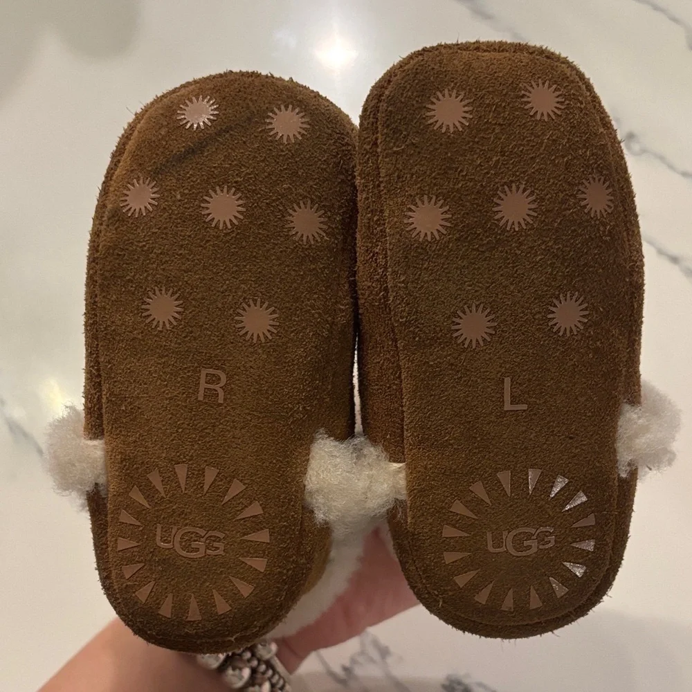 UGG Kids Chestnut Brown & Cream Shearling Booties